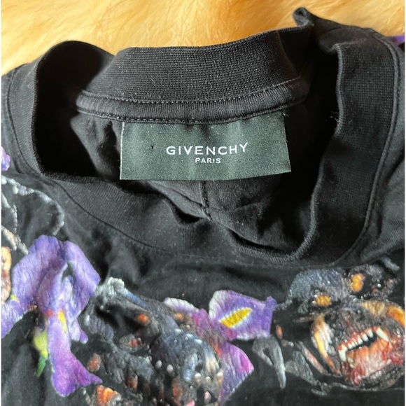 Givenchy Ricardo Tisci “Angry Dog” tshirt Sz M black purple Rottweiler - Picture 4 of 9